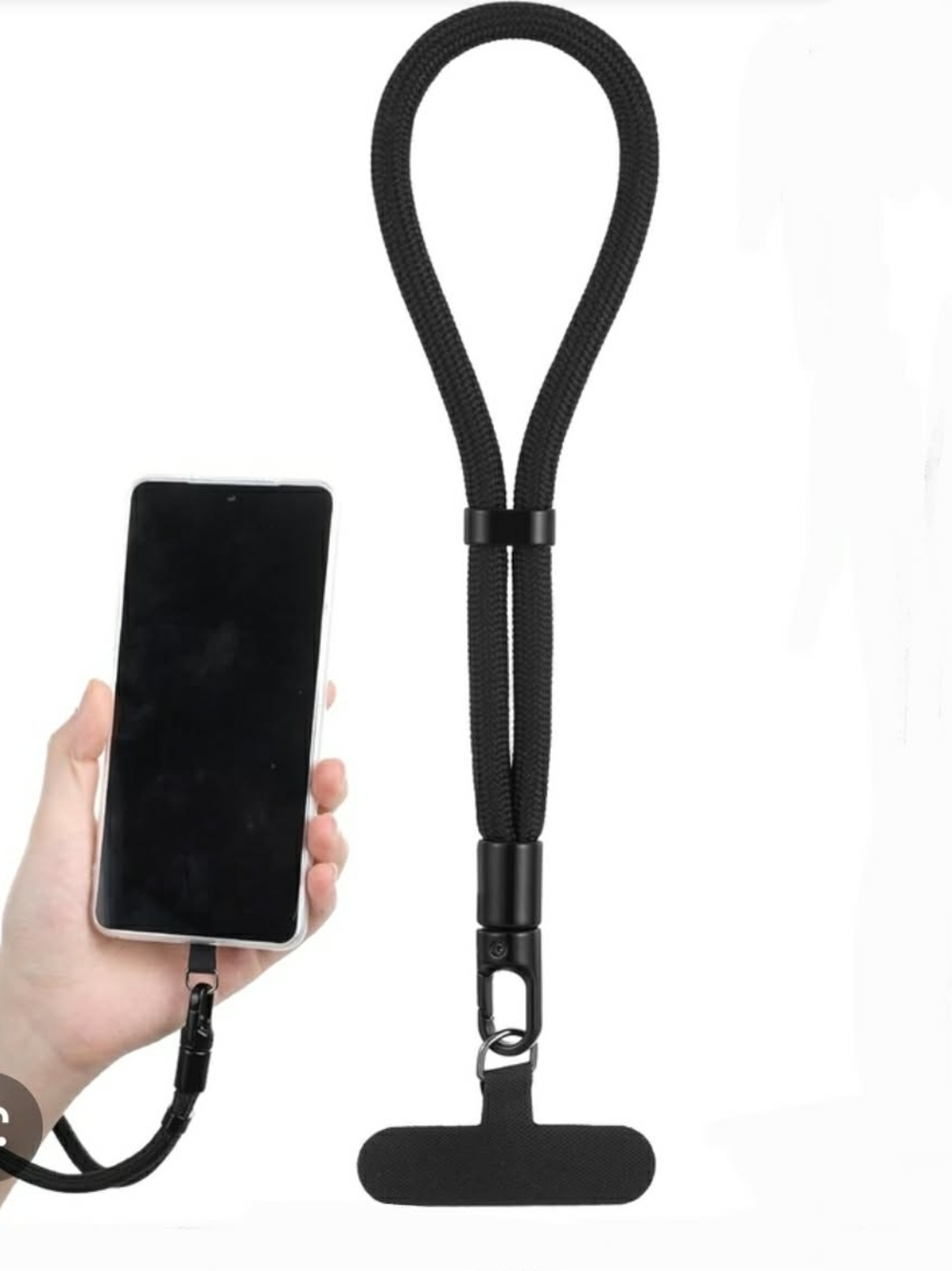 Universal Black Phone Lanyard with Secure Clip BNIB